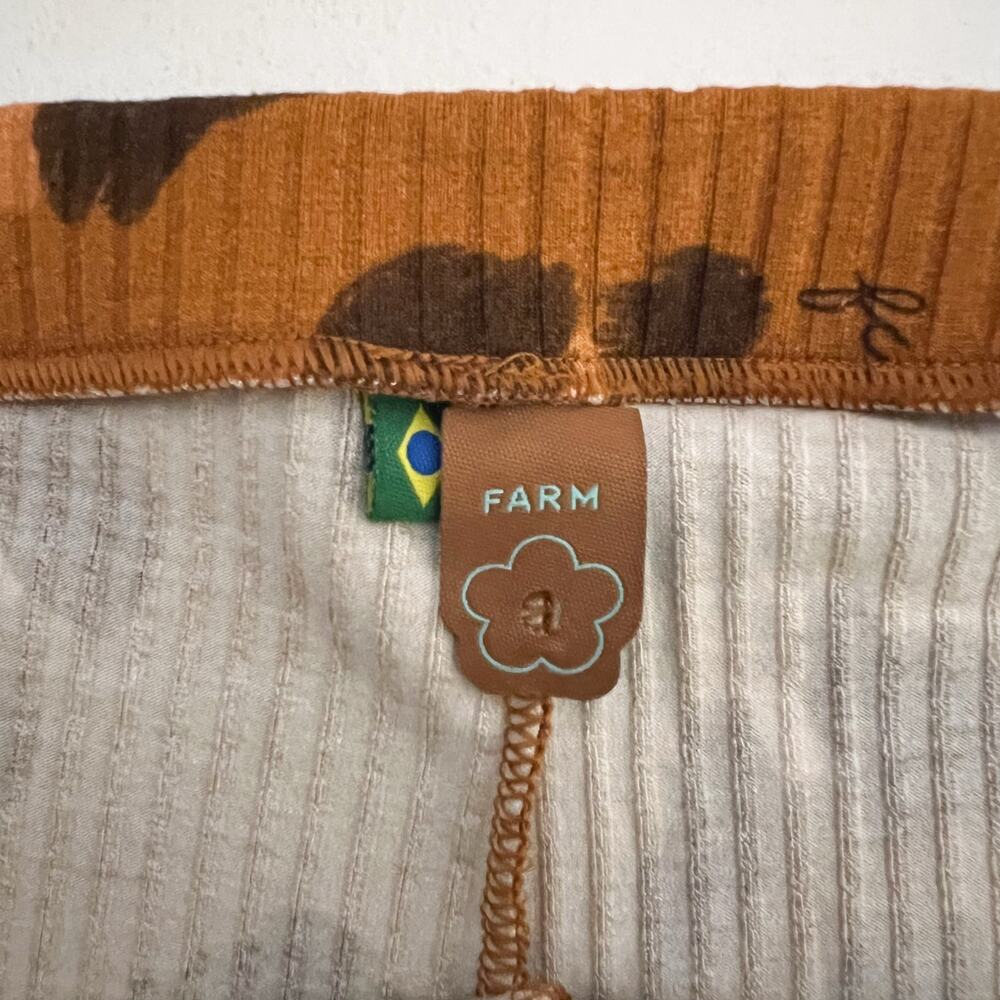 FARM Rio | Leopard Cheetah Print Ribbed Pull On Flare Lounge Pants Large L - Picture 9 of 10